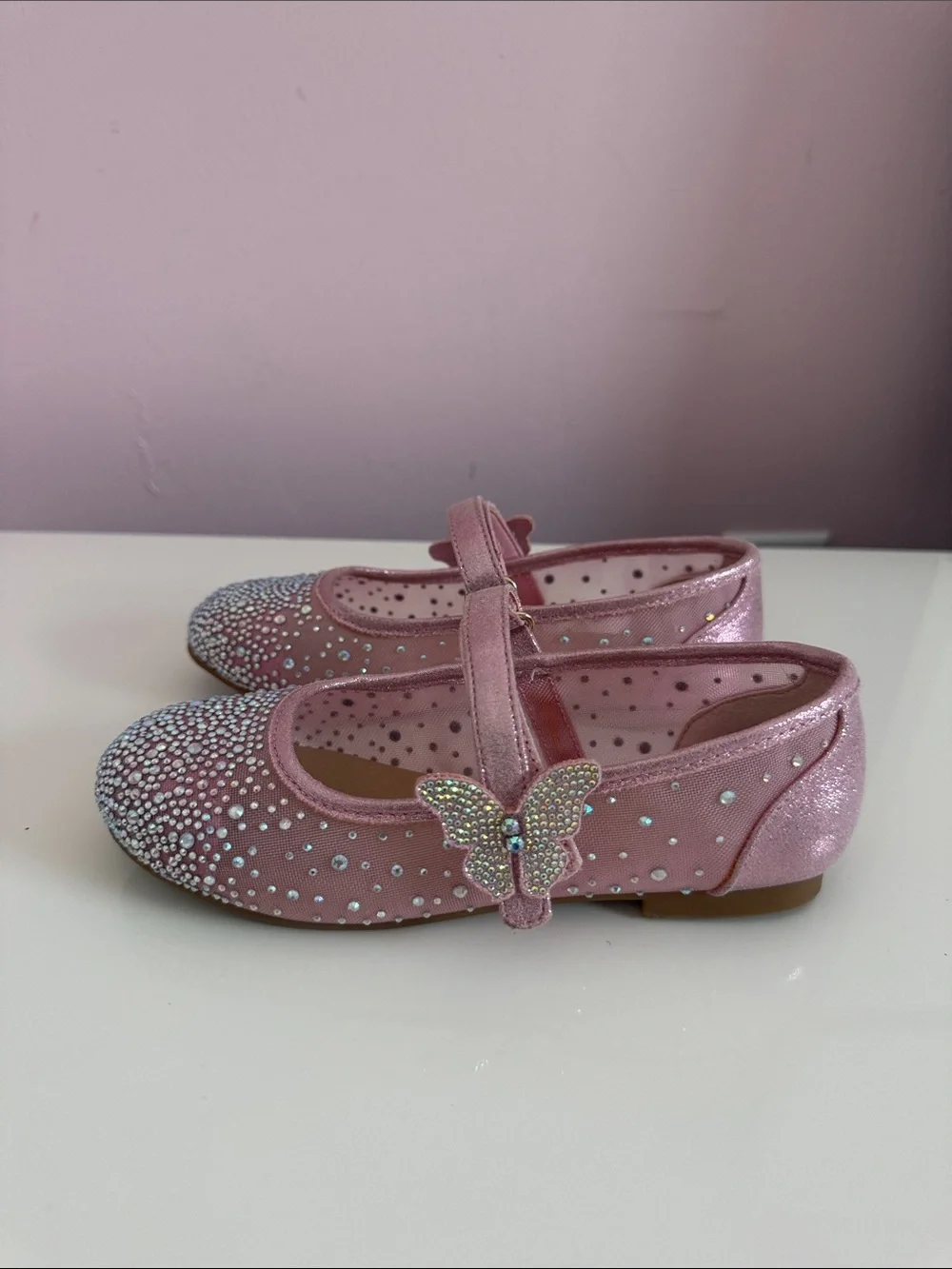 Copper Key Pink Rhinestone Mary Jane Dress Shoes